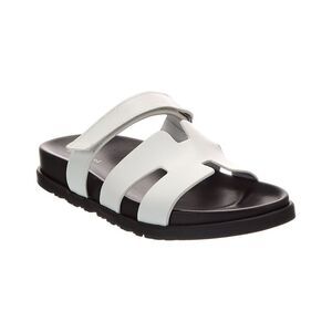 Tiffany & Fred Paris Cutout Leather Sandal, White